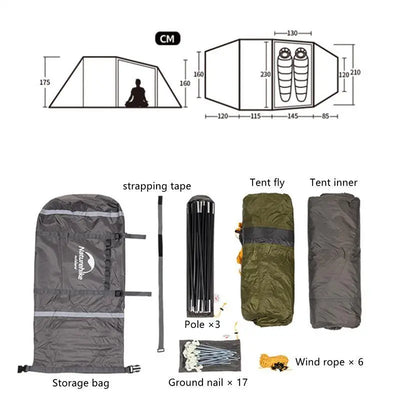 Naturehike 3-season 2 Person Motorcycle Camping Tent