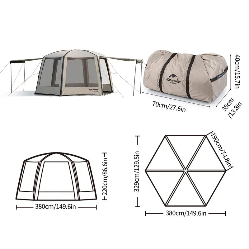 An image of a Hexagonal cotton canopy Beach Tent by Naturehike official store