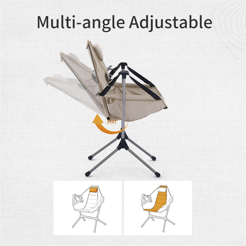 Folding rocking camping chair multi angle adjustable