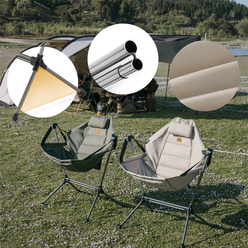 Foldable rocking camping chair detail