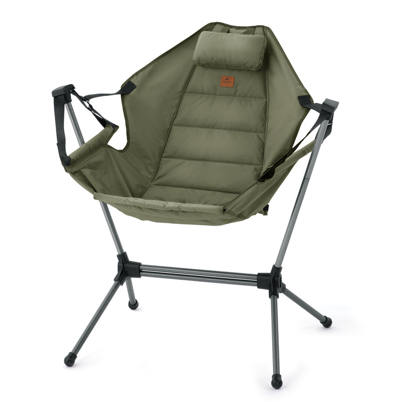 Foldable rocking camping chair green 