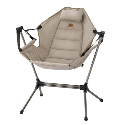 Foldable rocking camping chair khaki