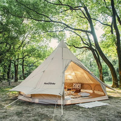 An image of a BRIGHTEN 12.3 Pyramid 4 People Cotton Glamping Tent by Naturehike official store