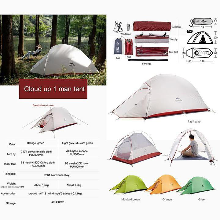Cloud Up 1/2/3 People 3 season Camping Tent