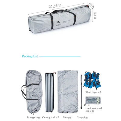 An image of a Moraine Awning UPF50+ Large Luxury Canopy by Naturehike official store