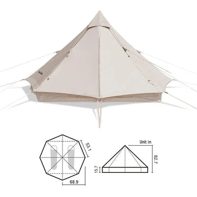 BRIGHTEN 6.4 Pyramid 4 People Cotton Glamping Tent
