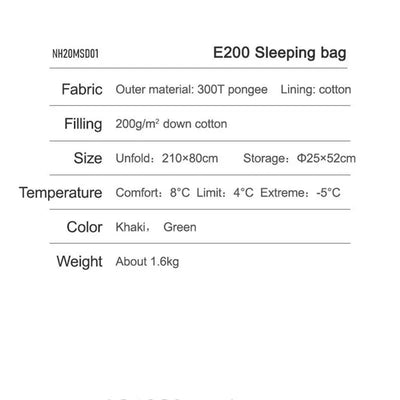 Naturehike E200 Cotton Sleeping Bag