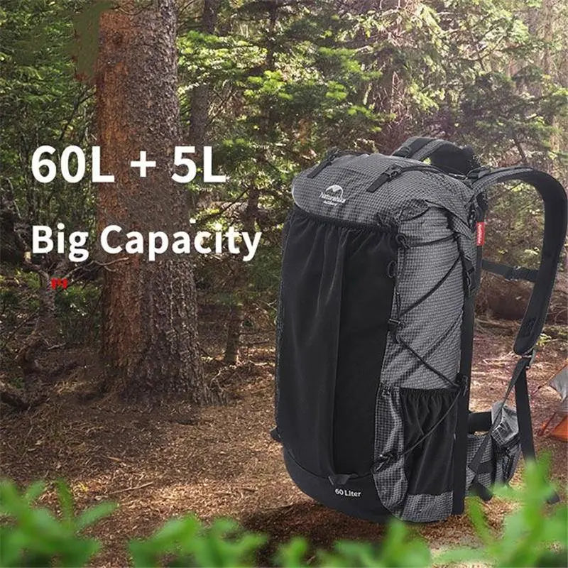 Naturehike 60L+5L Multifunctional Mountain Bag with Rain Cover
