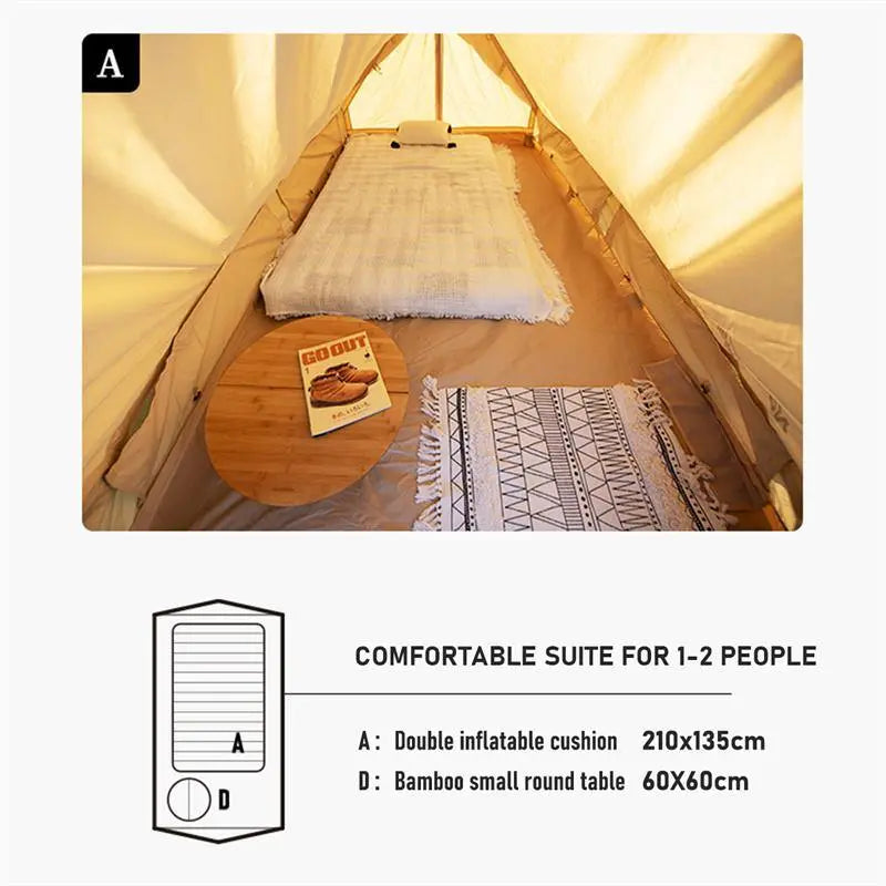 Naturehike 5.6 Cotton Canvas 3-4 Person Glamping Tent
