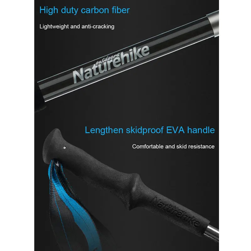 Naturehike ST08 4-Mode Ultralight Folding Carbon Fiber Trekking Pole
