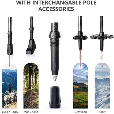 An image of a Ultralight Trekking Poles（A Pair）Pllus Cloud up 2P Tent Plus 4 in 1 Camping Set by Naturehike official store