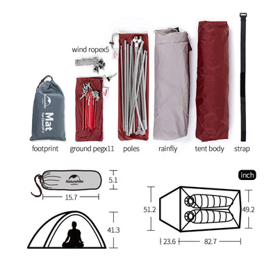 An image of a Ultralight Trekking Poles（A Pair）Pllus Cloud up 2P Tent Plus 4 in 1 Camping Set by Naturehike official store